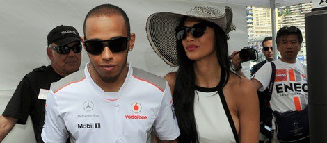 Lewis Hamilton y Nicole Scherzinger en el Gran Premio de Fórmula 1 de Mónaco