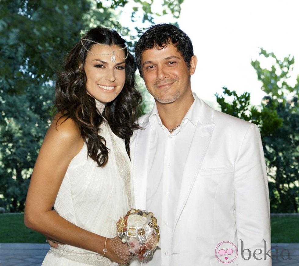 Foto oficial de la boda de Alejandro Sanz y Raquel Perera