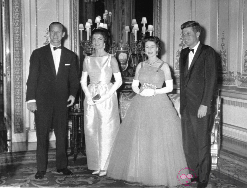 La Reina Isabel y el Príncipe Felipe junto a John y Jackie Kennedy en 1961