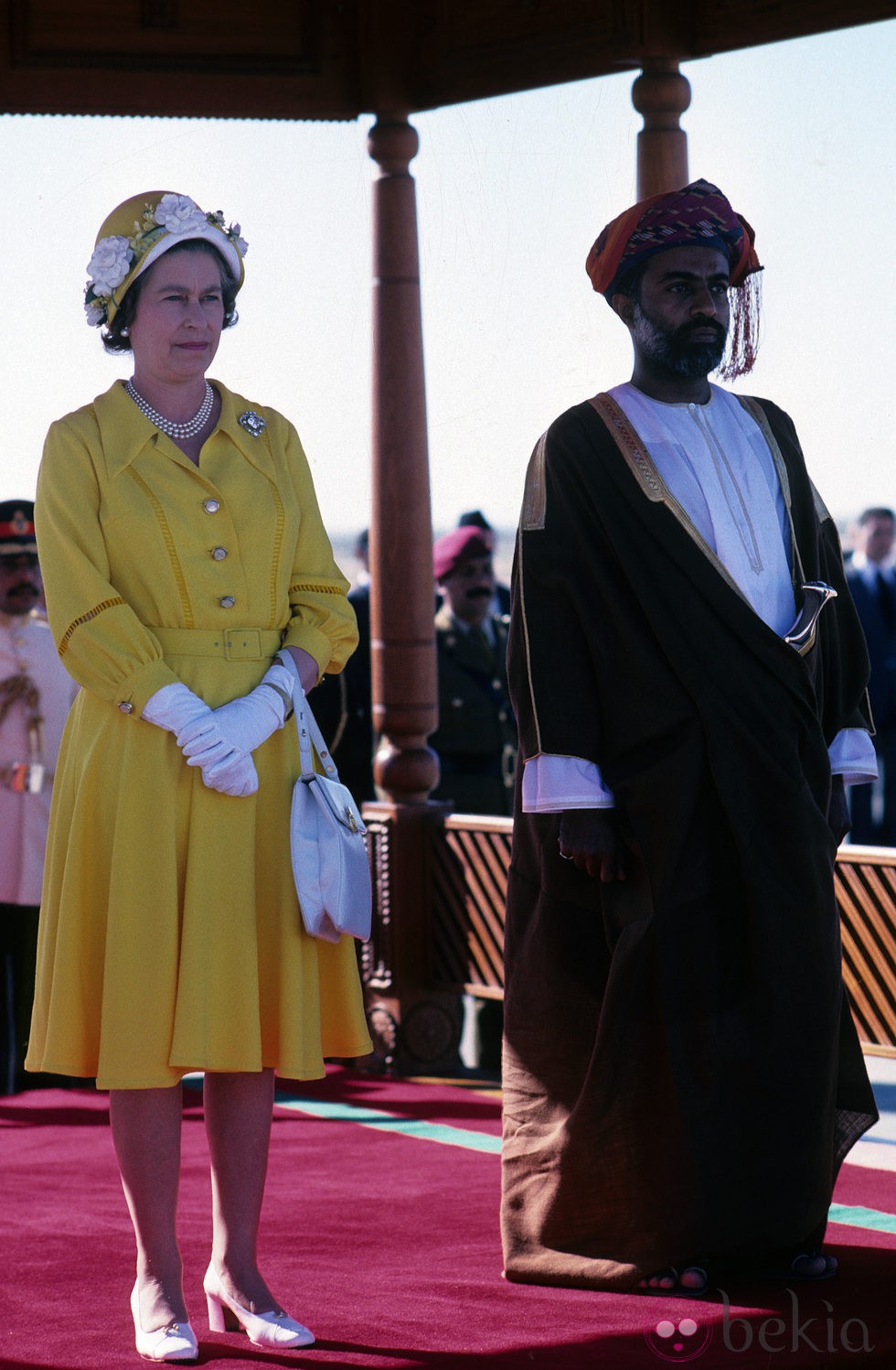 La Reina Isabel II en una visita a Omán en 1979