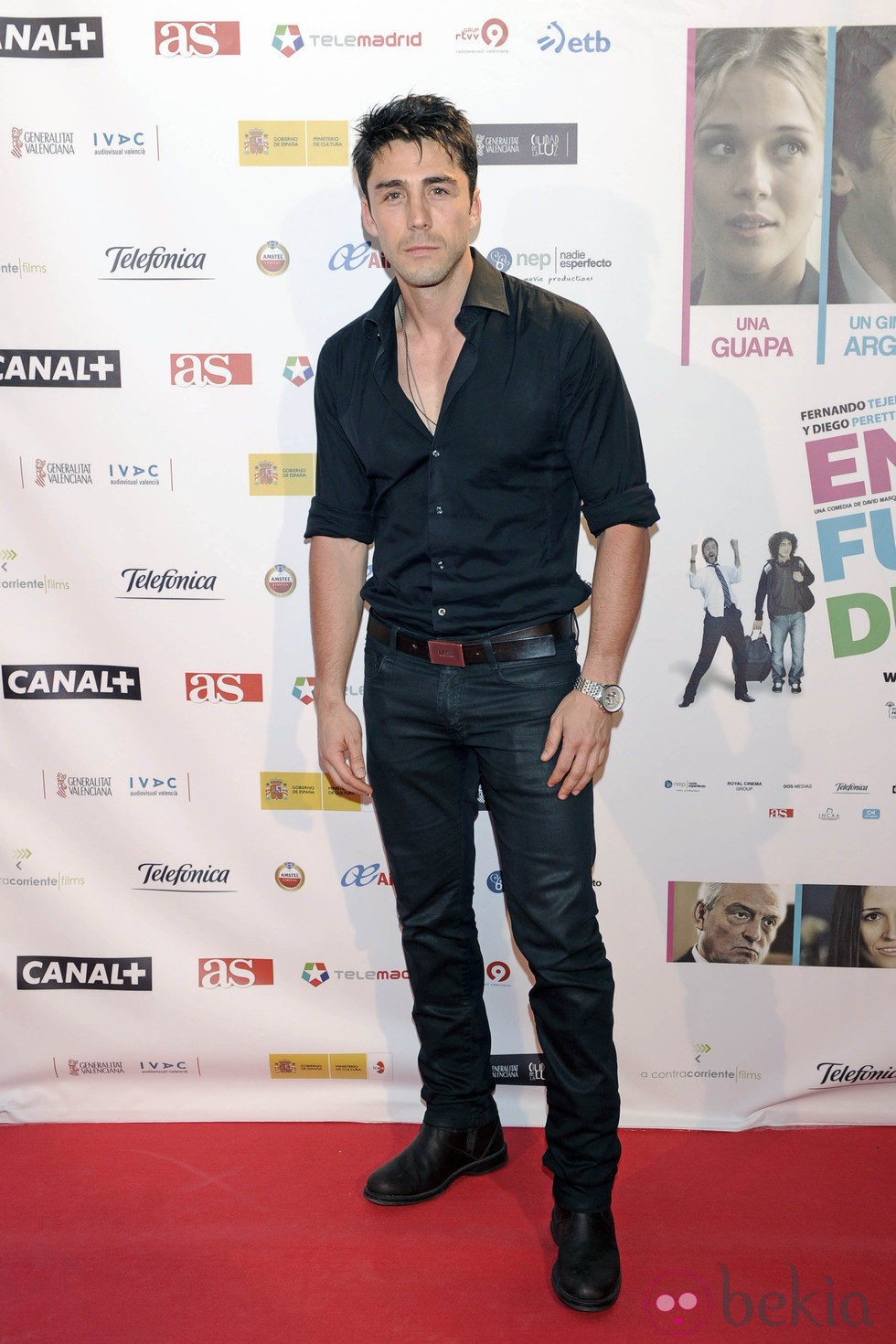 Rubén Sanz en el estreno de la película 'En fuera de juego'