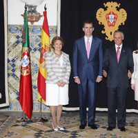 Los Príncipes de Asturias junto al Presidente de Portugal y su esposa en Lisboa