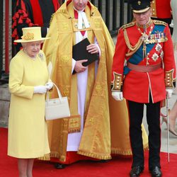 La Reina Isabel y el Príncipe Felipe de Inglaterra en la boda de los Duques de Cambridge