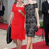 María Cavaco Silva y la Princesa Letizia en el Palacio de Queluz