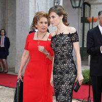 María Cavaco Silva y la Princesa Letizia en el Palacio de Queluz