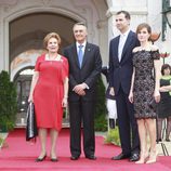Los Príncipes de Asturias y el Presidente y la Primera Dama de Portugal en el Palacio de Queluz