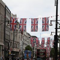 Oxford Street decorada para el Jubileo de Isabel II