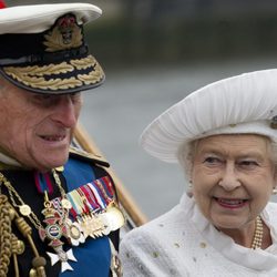 La Reina Isabel II y el Duque de Edimburgo en el Jubileo de la Reina