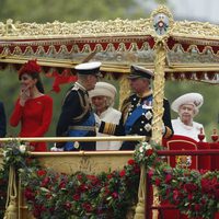 La familia Real británica en el Jubileo de la Reina Isabel II