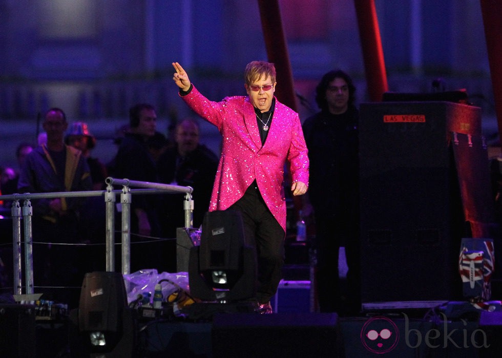 Elton John en el concierto del Jubileo de Diamante de la Reina Isabel II