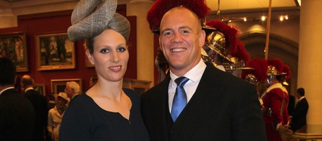 Zara Phillips y Mike Tindall en la recepción de Guildhall del Jubileo de Diamante