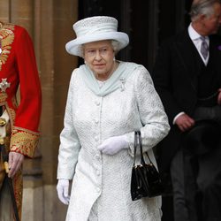La Reina Isabel II en el almuerzo del Jubileo de Diamante en Westminster Hall