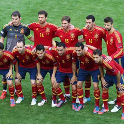 Alineación de la selección española en el partido contra Italia de la Eurocopa 2012