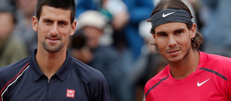 Novak Djokovic y Rafa Nadal en la final de Roland Garros 2012