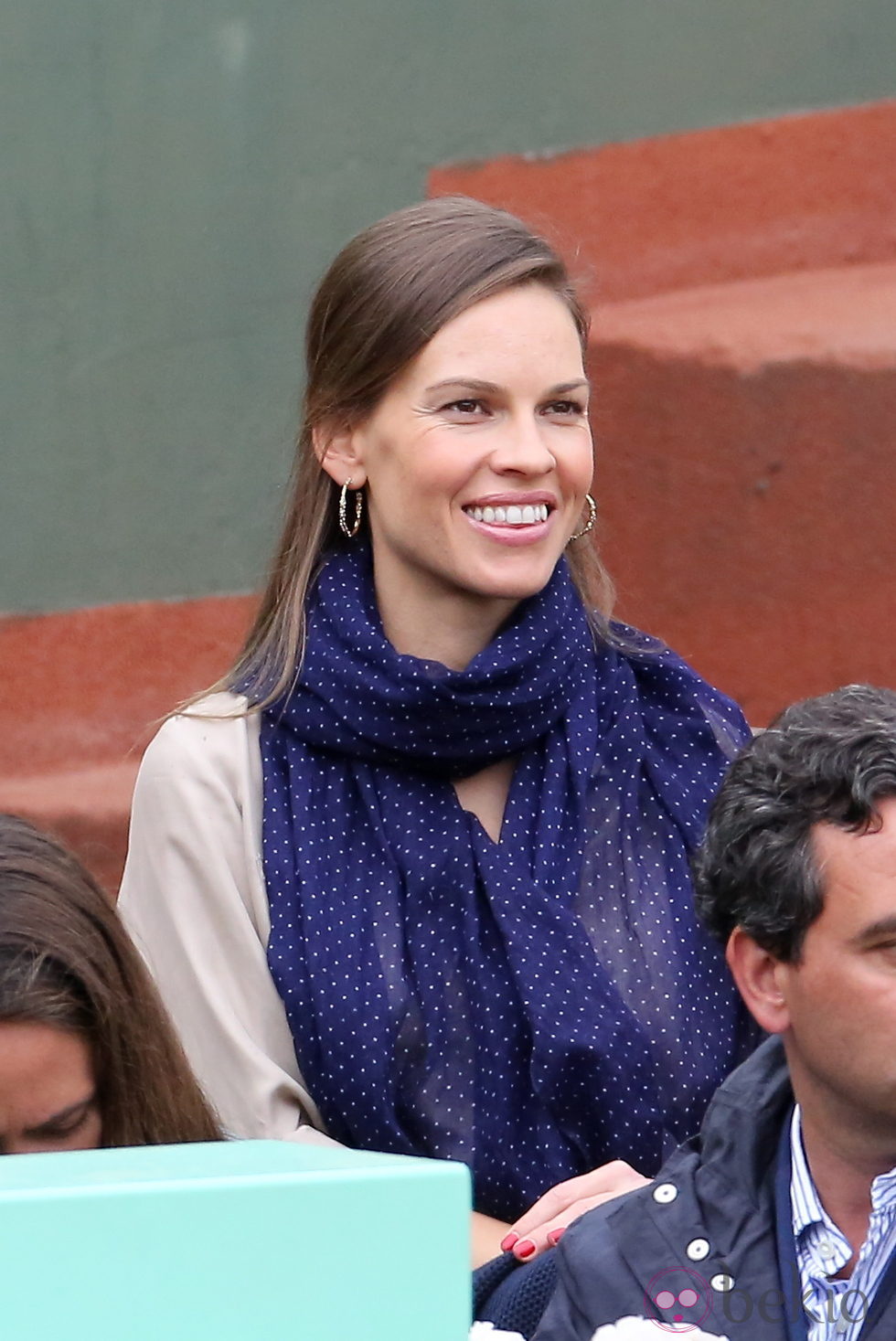 Hilary Swank en la final de Roland Garros 2012