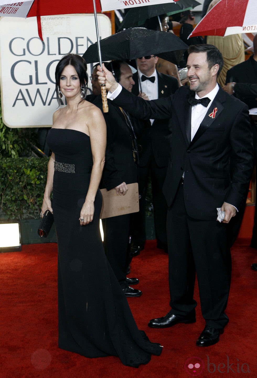 Courteney Cox y David Arquette en los Globos de Oro 2010