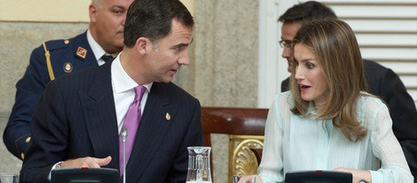 Felipe y Letizia en una reunión con los Patronatos de la Fundación Príncipe de Asturias