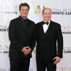 Nathan Fillion y Alberto de Mónaco en la clausura del Festival de Monte-Carlo 2012