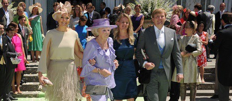 La Reina Beatriz, la Princesa Mabel y Guillermo y Máxima de Holanda en la boda de María Carolina de Borbón-Parma