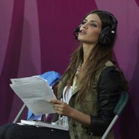 Sara Carbonero en el partido que enfrentó a España y Croacia en la Eurocopa 2012