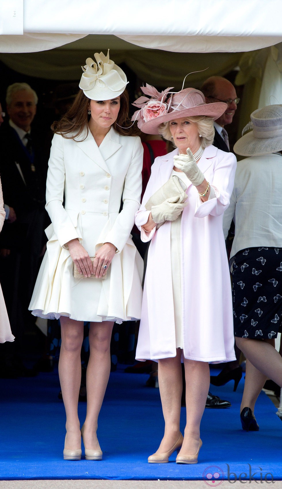La Duquesa de Cambridge y la Duquesa de Cornualles en la ceremonia de la Orden de la Jarretera