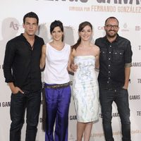 Actores y director de la película 'Tengo ganas de ti' en Madrid
