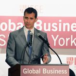 El Príncipe Felipe ofrece una conferencia en Nueva York durante su viaje oficial a Estados Unidos