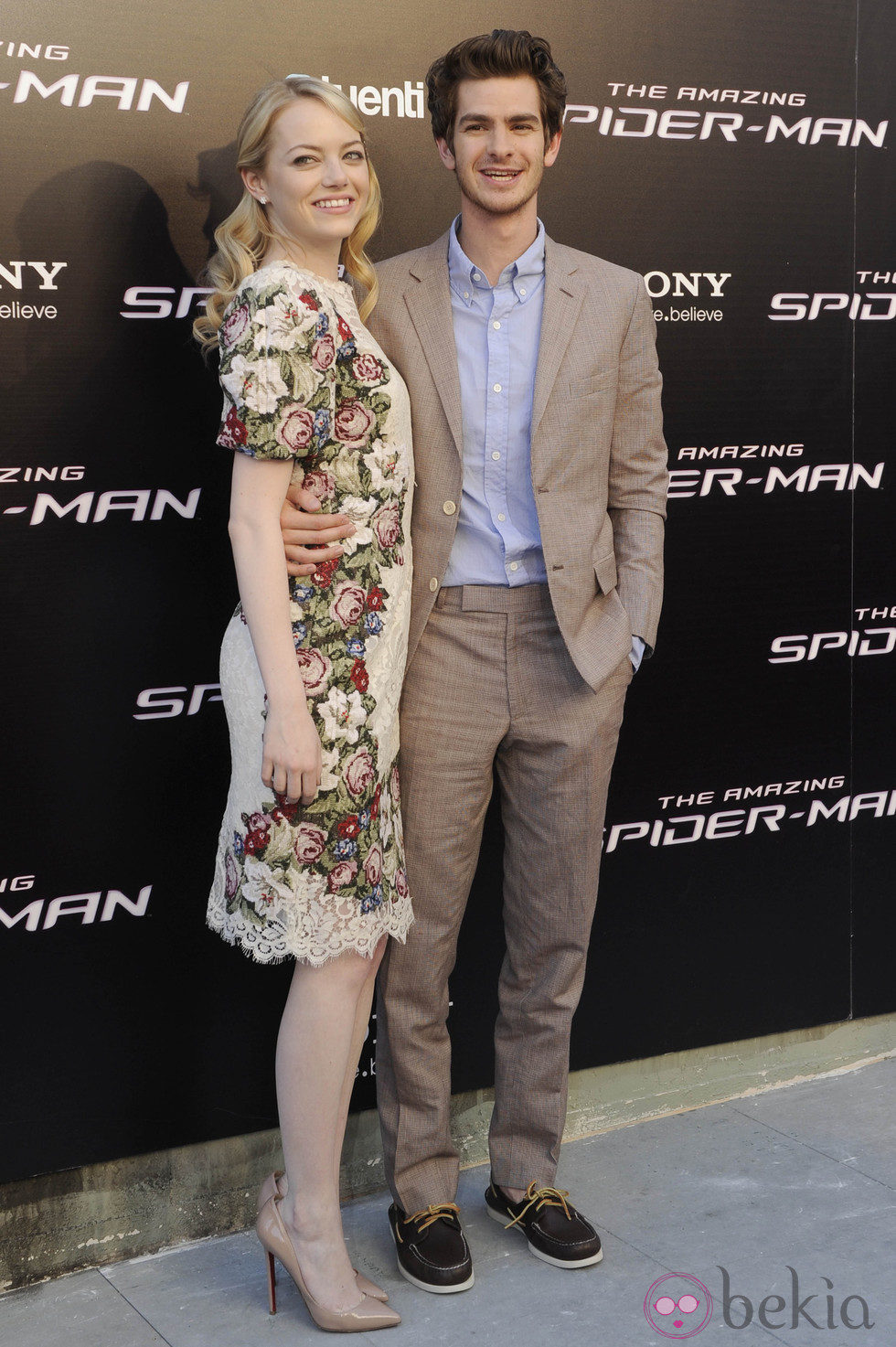 Andrew Garfield y Emma Stone en el estreno de 'The Amazing Spiderman' en Madrid