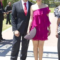 Chayo Mohedano y Andrés Fernández en la boda de Tamara Gorro y Ezequiel Garay