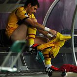 Iker Casillas sin pantalón en la semifinal de la Eurocopa 2012