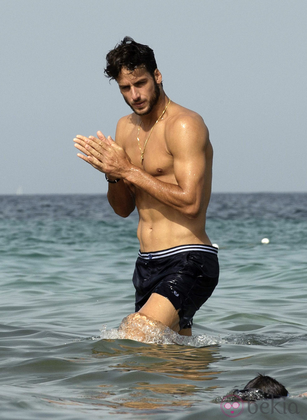 Feliciano López en la playa de Ibiza