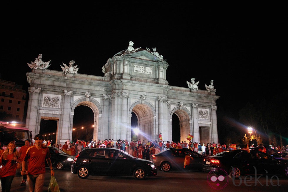 Coches celebrando la victoria de España en la Eurocopa 2012