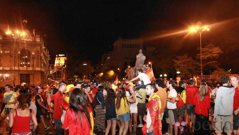 Celebración en Cibeles de la victoria de España en la Eurocopa 2012