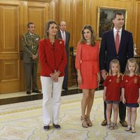 La Familia Real Española en la recepción a la Selección Española en Zarzuela
