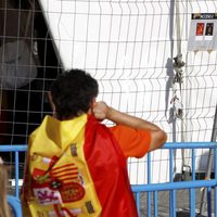 Caritina Goyanes en la celebración en Madrid tras el triunfo de 'La Roja' en la Eurocopa 2012