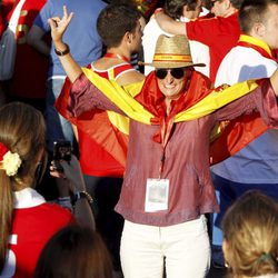 María Zurita, fotografiada por la Infanta Elena en la celebración del triunfo de 'La Roja' en la Eurocopa 2012