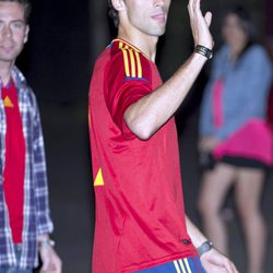 Álvaro Arbeloa en la cena de celebración de la Eurocopa 2012