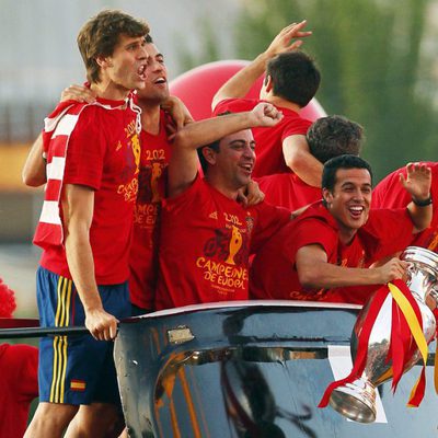 Celebraciones en Madrid por la victoria de España en la Eurocopa 2012