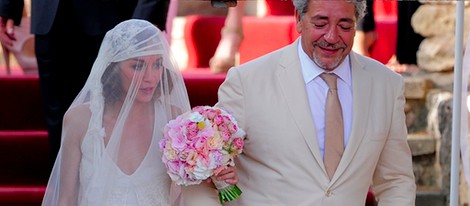 Anna Ortiz llega a su boda con Andrés Iniesta