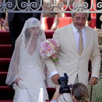 Anna Ortiz llega a su boda con Andrés Iniesta