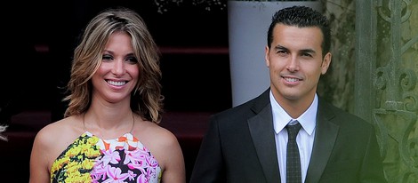 Pedro y su novia en la boda de Andrés Iniesta y Anna Ortiz