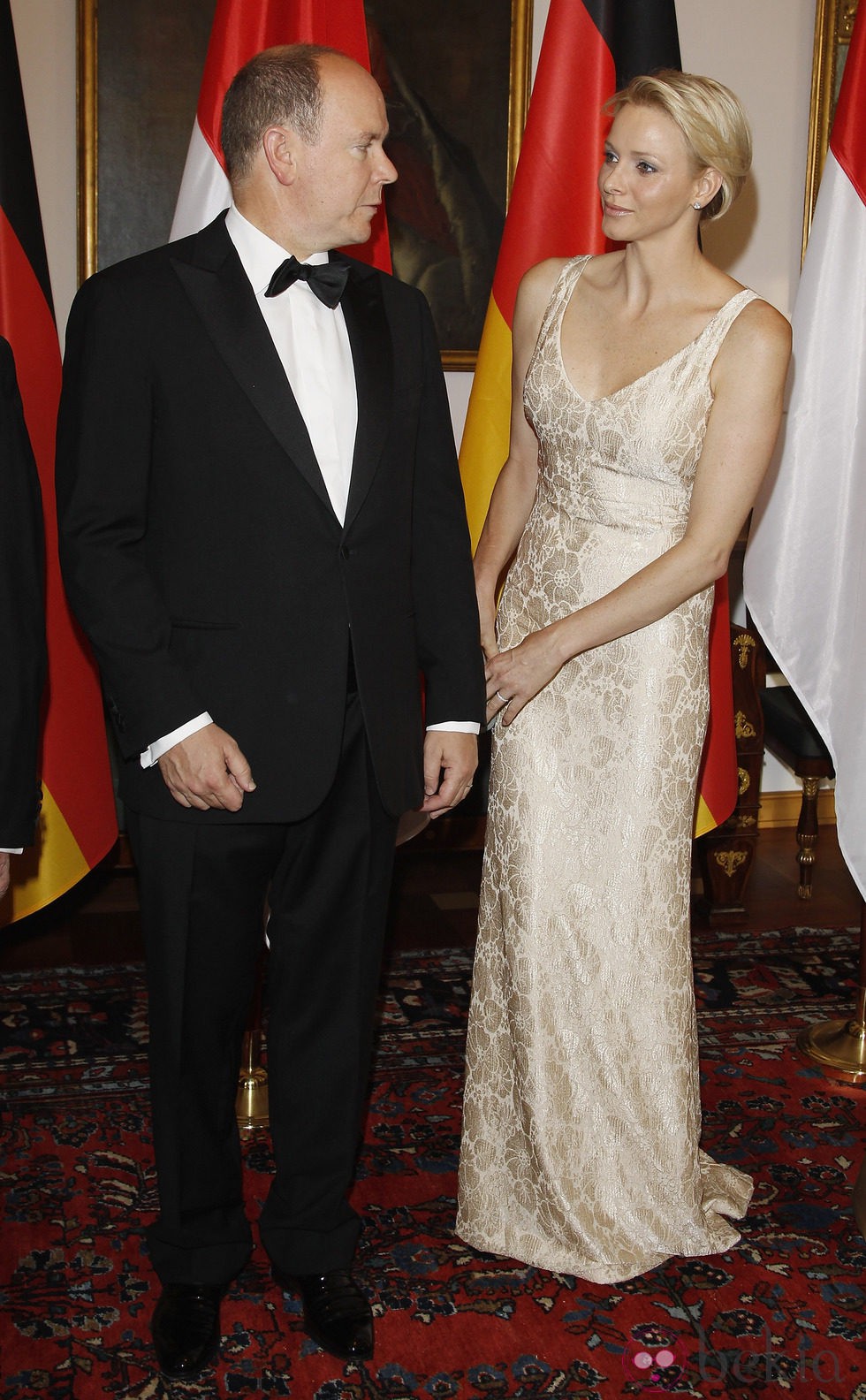 Alberto y Charlene de Mónaco, cómplices en la cena de gala ofrecida en su honor en Alemania