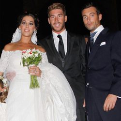 Sergio Ramos con su hermana Miriam y su cuñado