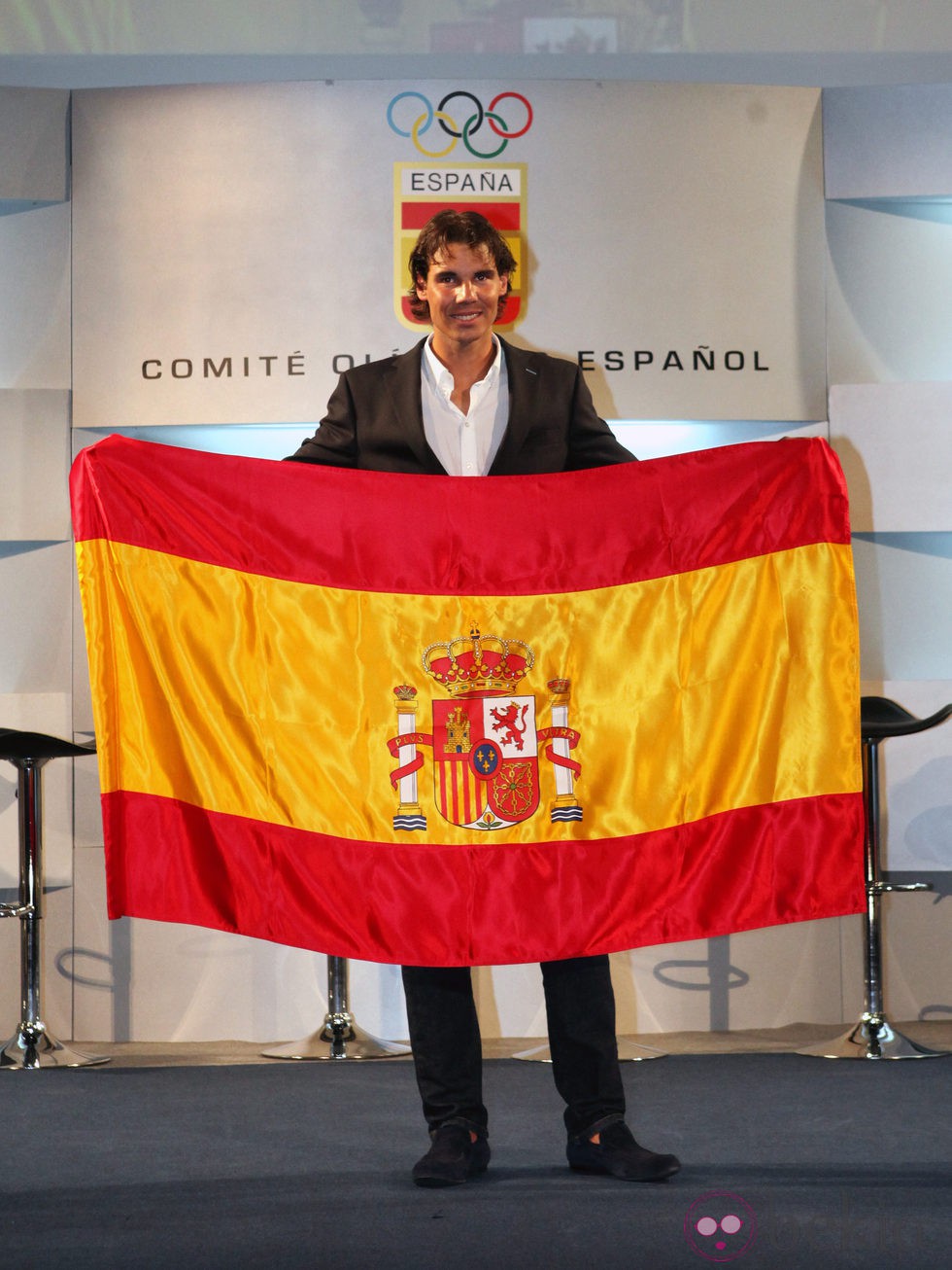 Rafa Nadal en su presentación como abanderado del equipo olímpico español en Londres 2012