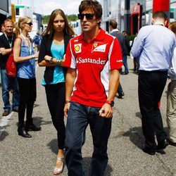 Fernando Alonso y Dasha Kapustina en el Gran Premio de Alemania 2012