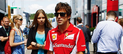 Fernando Alonso y Dasha Kapustina en el Gran Premio de Alemania 2012