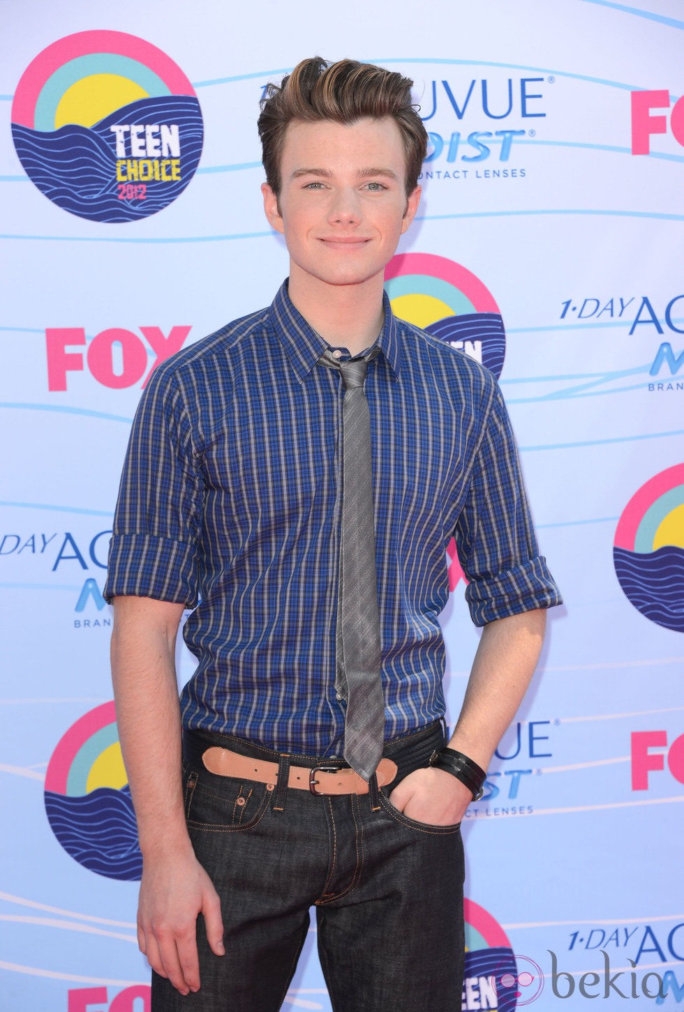 Chris Colfer posa en la gala Teen Choice Awards 2012