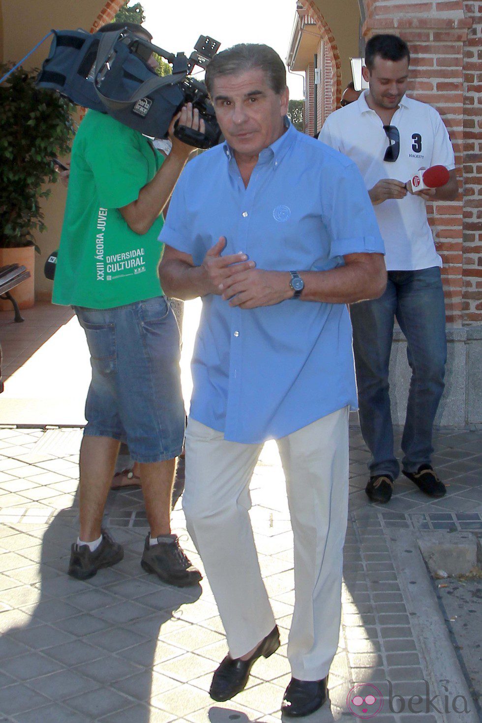 Pedro Ruiz a su llegada al tanatorio para despedir a José Luis Uribarri