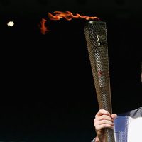 Andy Murray con la antocha olímpica de Londres 2012