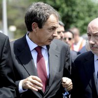 Zapatero y Rubalcaba en el funeral de Gregorio Peces-Barba